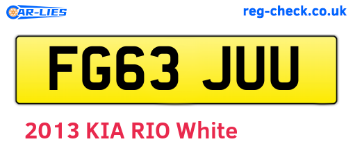 FG63JUU are the vehicle registration plates.