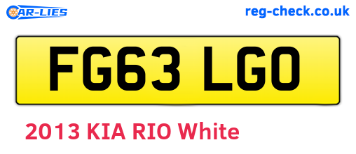FG63LGO are the vehicle registration plates.