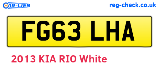 FG63LHA are the vehicle registration plates.