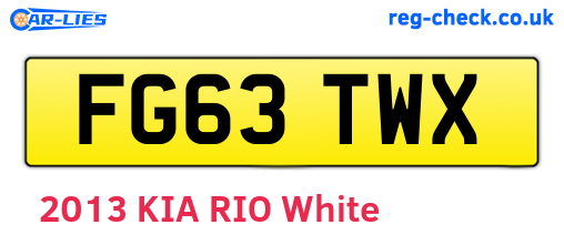FG63TWX are the vehicle registration plates.
