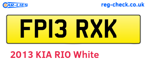 FP13RXK are the vehicle registration plates.