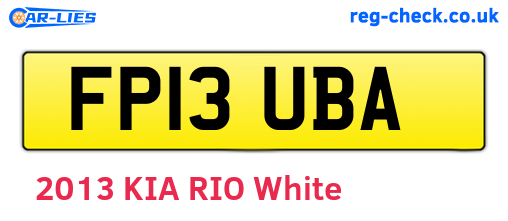 FP13UBA are the vehicle registration plates.
