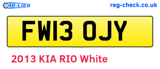 FW13OJY are the vehicle registration plates.