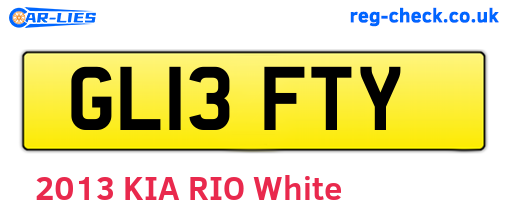 GL13FTY are the vehicle registration plates.