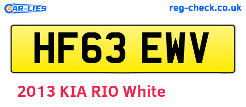 HF63EWV are the vehicle registration plates.