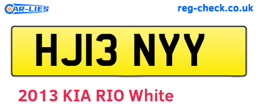 HJ13NYY are the vehicle registration plates.