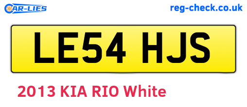 LE54HJS are the vehicle registration plates.
