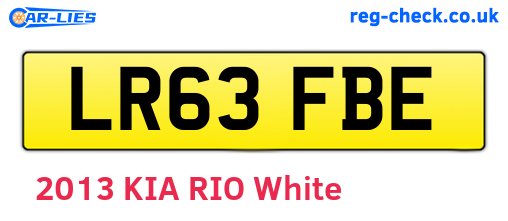 LR63FBE are the vehicle registration plates.