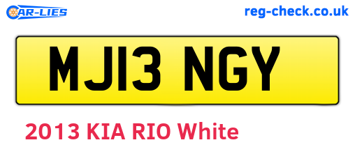 MJ13NGY are the vehicle registration plates.