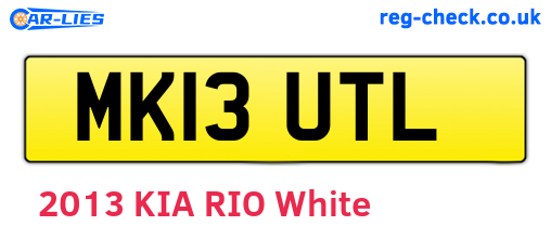MK13UTL are the vehicle registration plates.