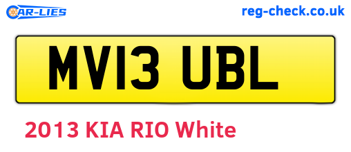 MV13UBL are the vehicle registration plates.