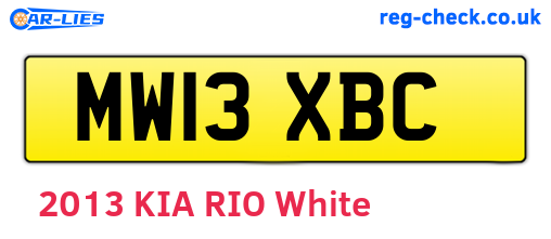 MW13XBC are the vehicle registration plates.