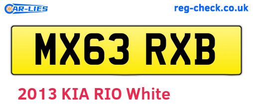 MX63RXB are the vehicle registration plates.
