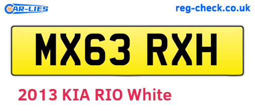 MX63RXH are the vehicle registration plates.