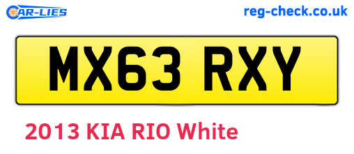 MX63RXY are the vehicle registration plates.