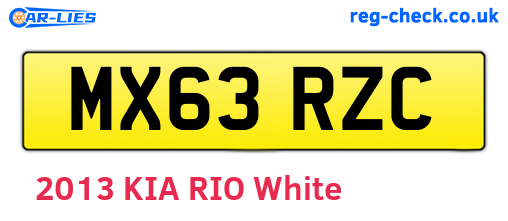 MX63RZC are the vehicle registration plates.