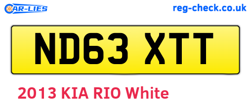 ND63XTT are the vehicle registration plates.