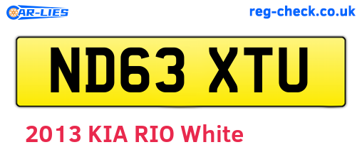ND63XTU are the vehicle registration plates.