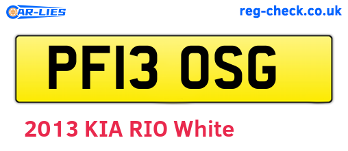 PF13OSG are the vehicle registration plates.