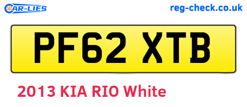 PF62XTB are the vehicle registration plates.