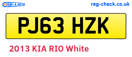 PJ63HZK are the vehicle registration plates.