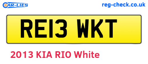 RE13WKT are the vehicle registration plates.