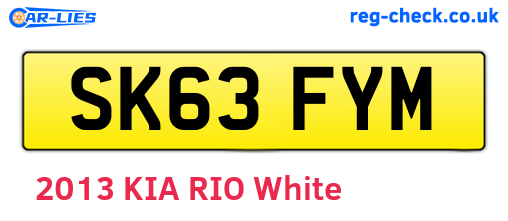 SK63FYM are the vehicle registration plates.