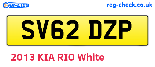 SV62DZP are the vehicle registration plates.