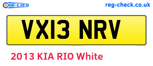 VX13NRV are the vehicle registration plates.