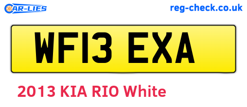 WF13EXA are the vehicle registration plates.