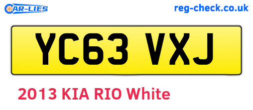 YC63VXJ are the vehicle registration plates.