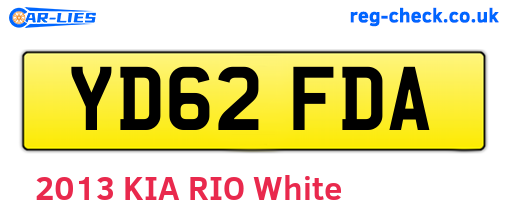 YD62FDA are the vehicle registration plates.