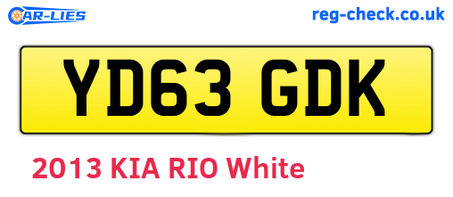 YD63GDK are the vehicle registration plates.