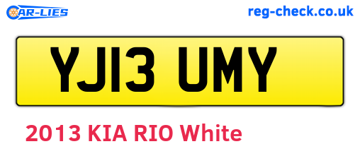 YJ13UMY are the vehicle registration plates.