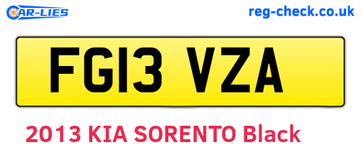 FG13VZA are the vehicle registration plates.