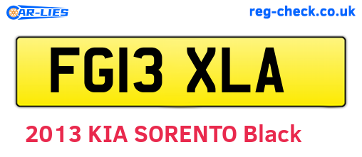 FG13XLA are the vehicle registration plates.
