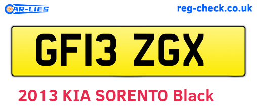 GF13ZGX are the vehicle registration plates.