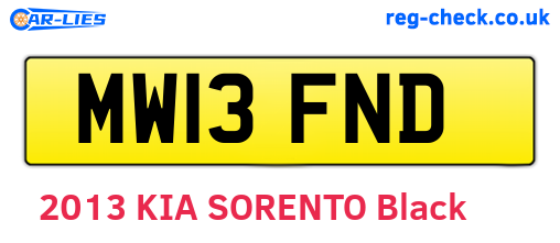 MW13FND are the vehicle registration plates.