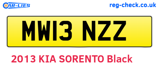 MW13NZZ are the vehicle registration plates.