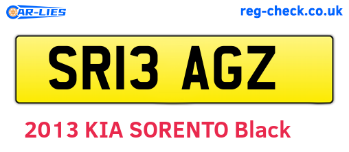SR13AGZ are the vehicle registration plates.