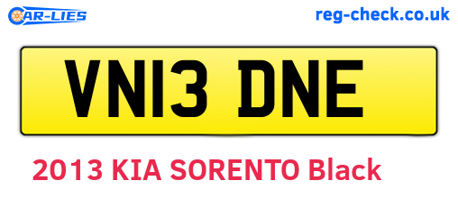 VN13DNE are the vehicle registration plates.