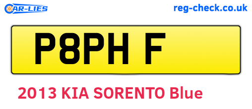 P8PHF are the vehicle registration plates.