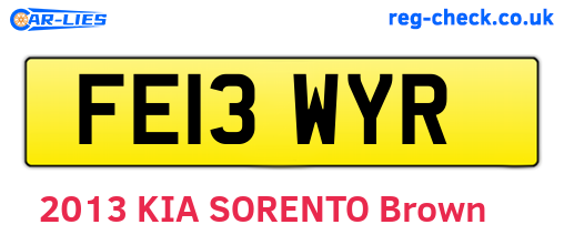 FE13WYR are the vehicle registration plates.