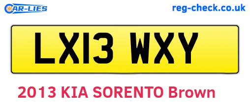 LX13WXY are the vehicle registration plates.