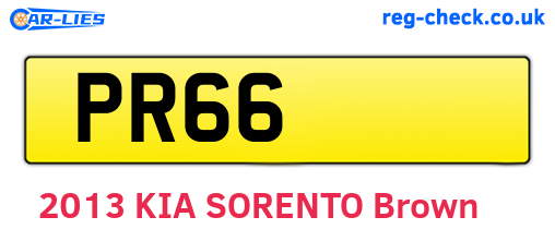 PR66 are the vehicle registration plates.