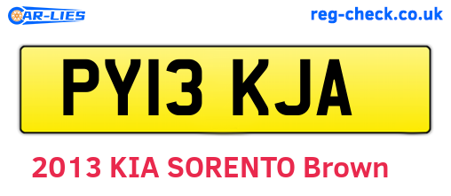 PY13KJA are the vehicle registration plates.