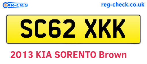 SC62XKK are the vehicle registration plates.