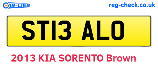 ST13ALO are the vehicle registration plates.