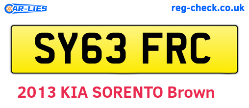 SY63FRC are the vehicle registration plates.