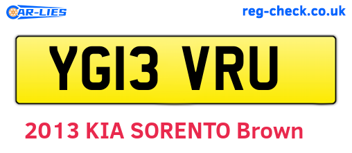 YG13VRU are the vehicle registration plates.